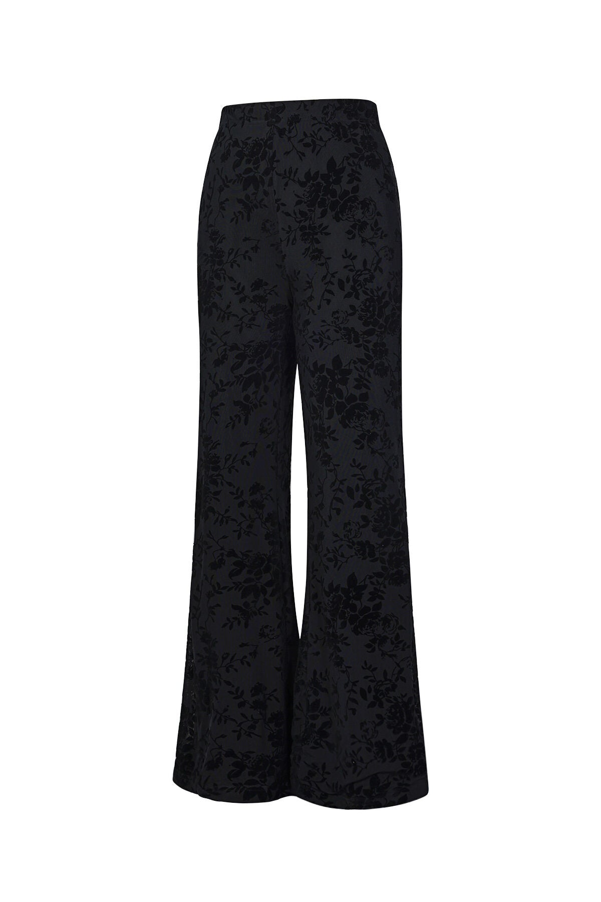 Flared Broek met Bloemenstructuur