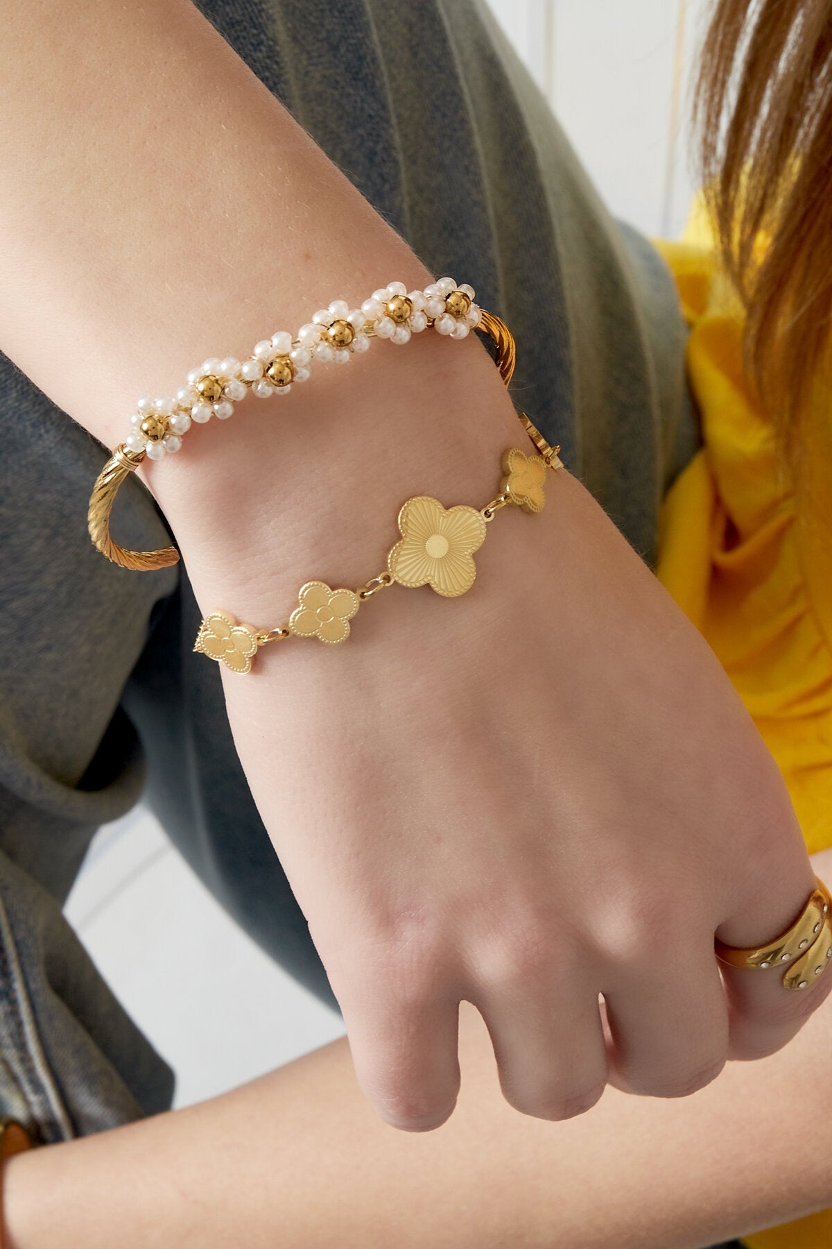 Parel Bloem Cuff