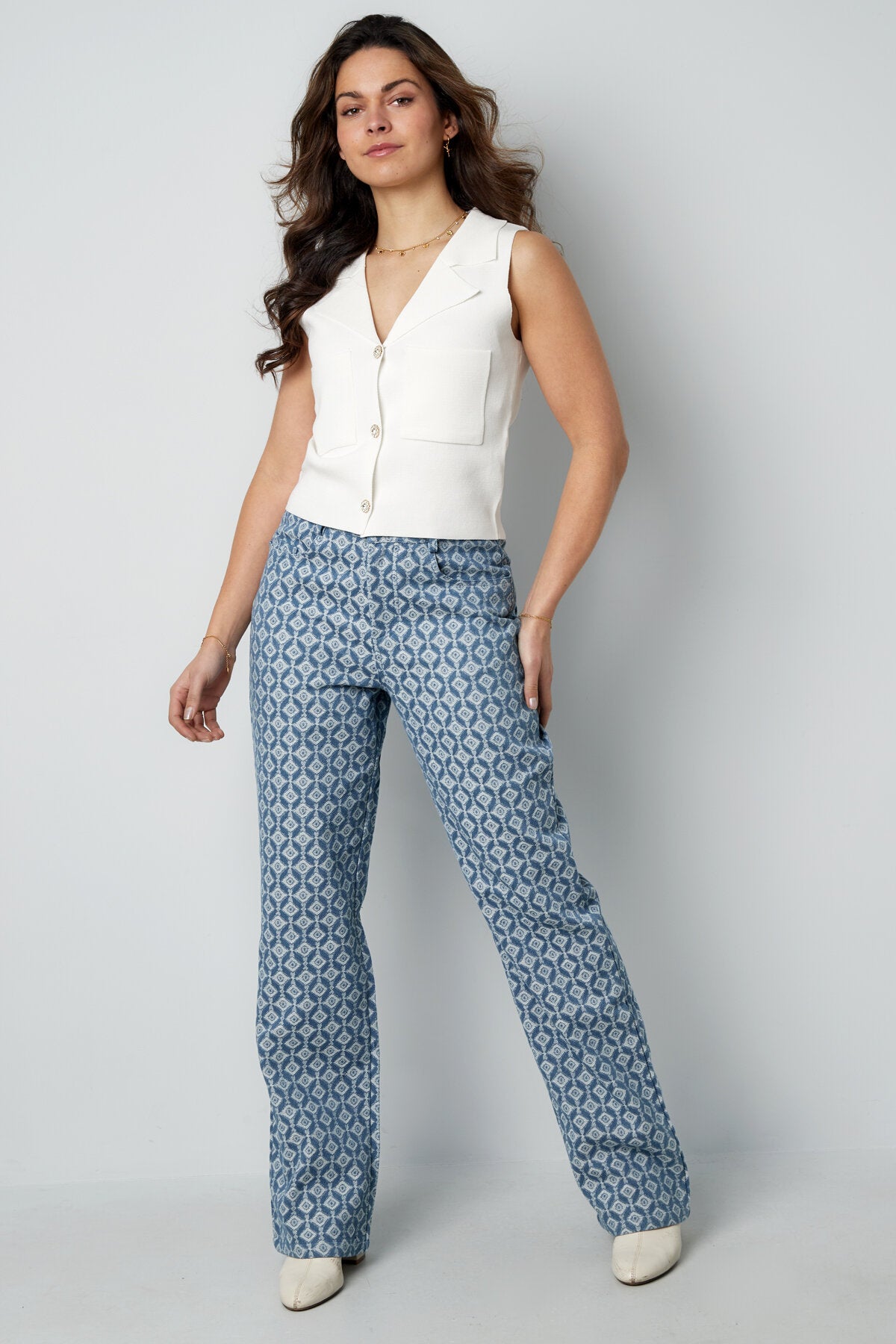 Jeans met Geometrische Print