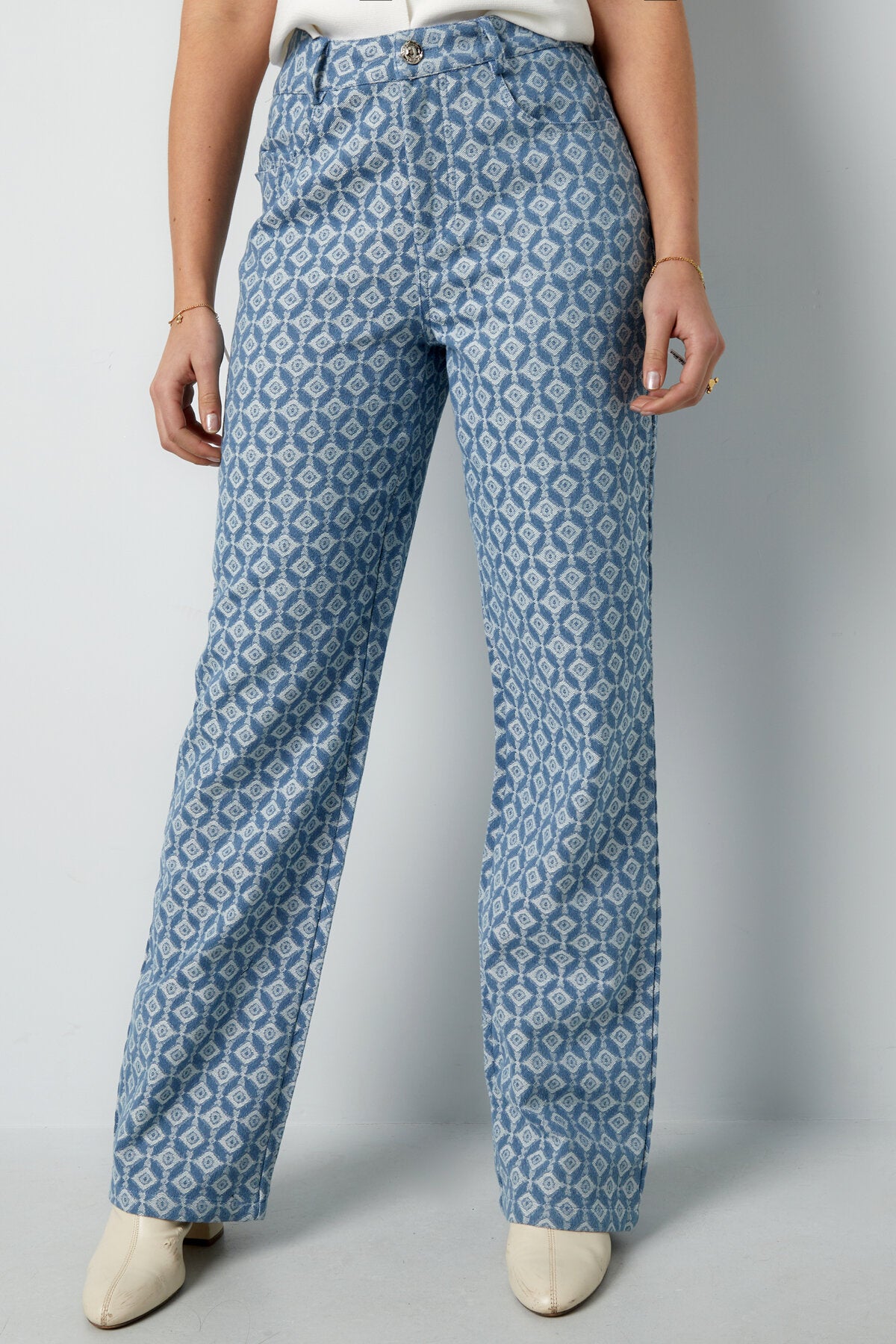 Jeans met Geometrische Print