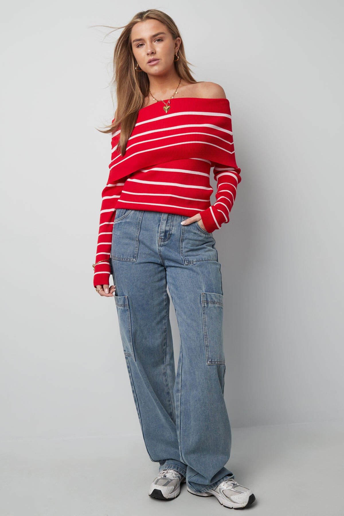 Katoen Geweven Vrouwen Rechte Jeans Casual Effen Kleur Medium Indigo