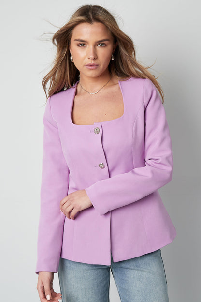 Blazer met Rechthoekige Halslijn