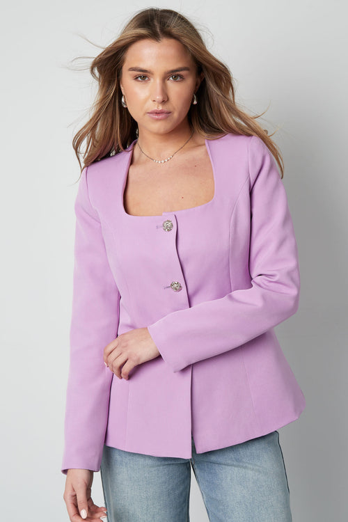 Blazer met Rechthoekige Halslijn