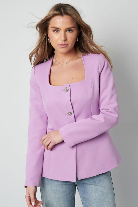 Blazer met Rechthoekige Halslijn