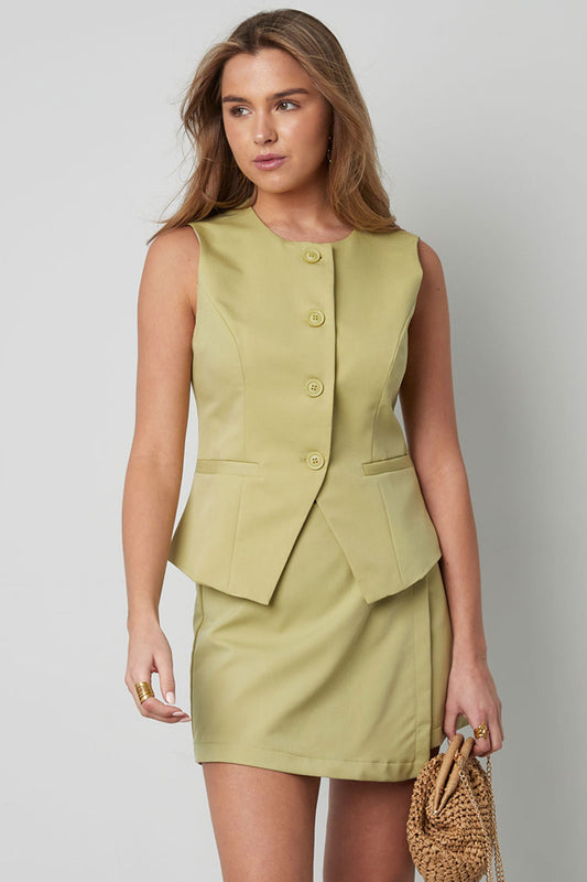 Mouwloze Gilet Top met Knopen
