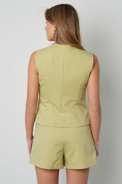 Mouwloze Gilet Top met Knopen