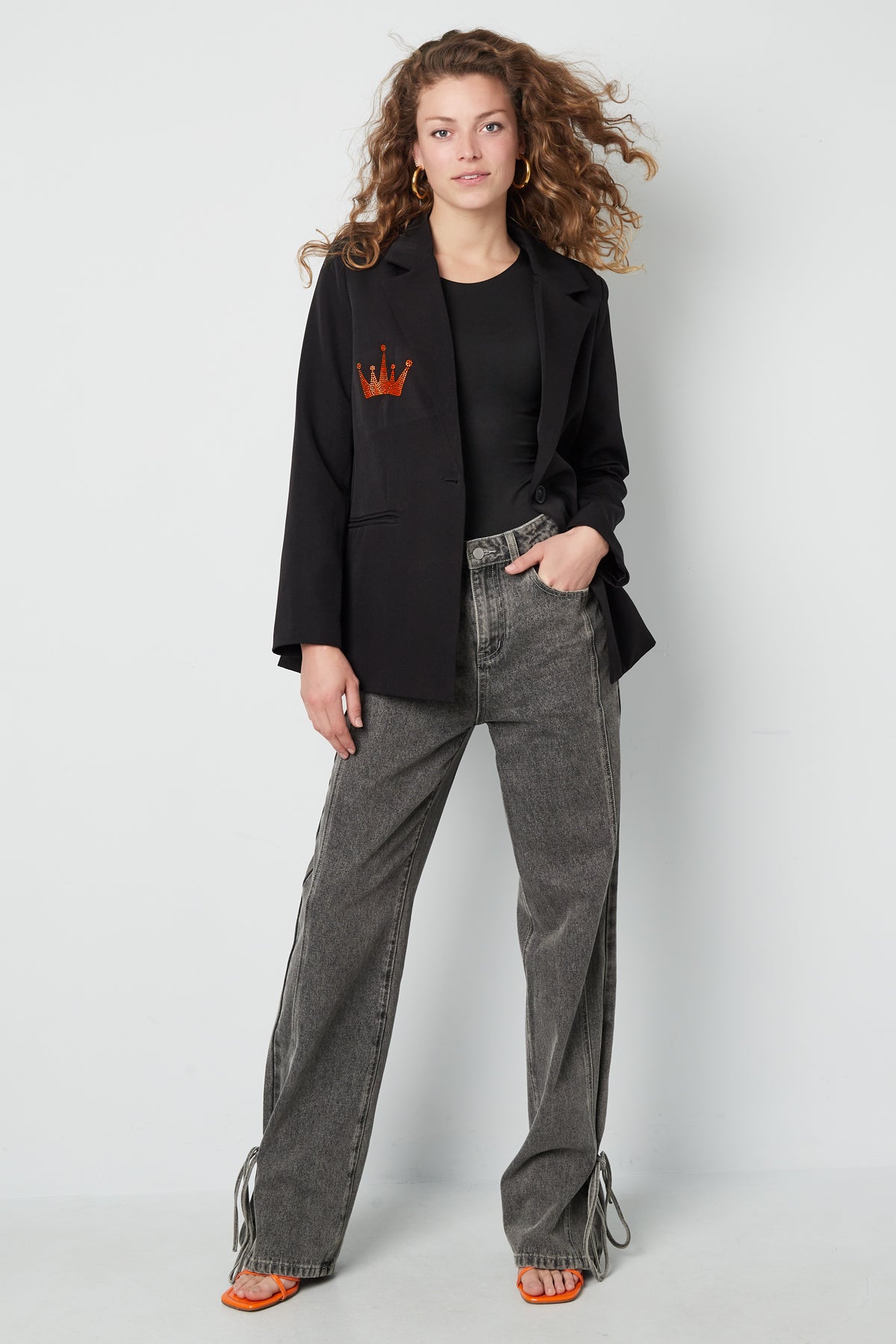 Blazer met Queen Borduring