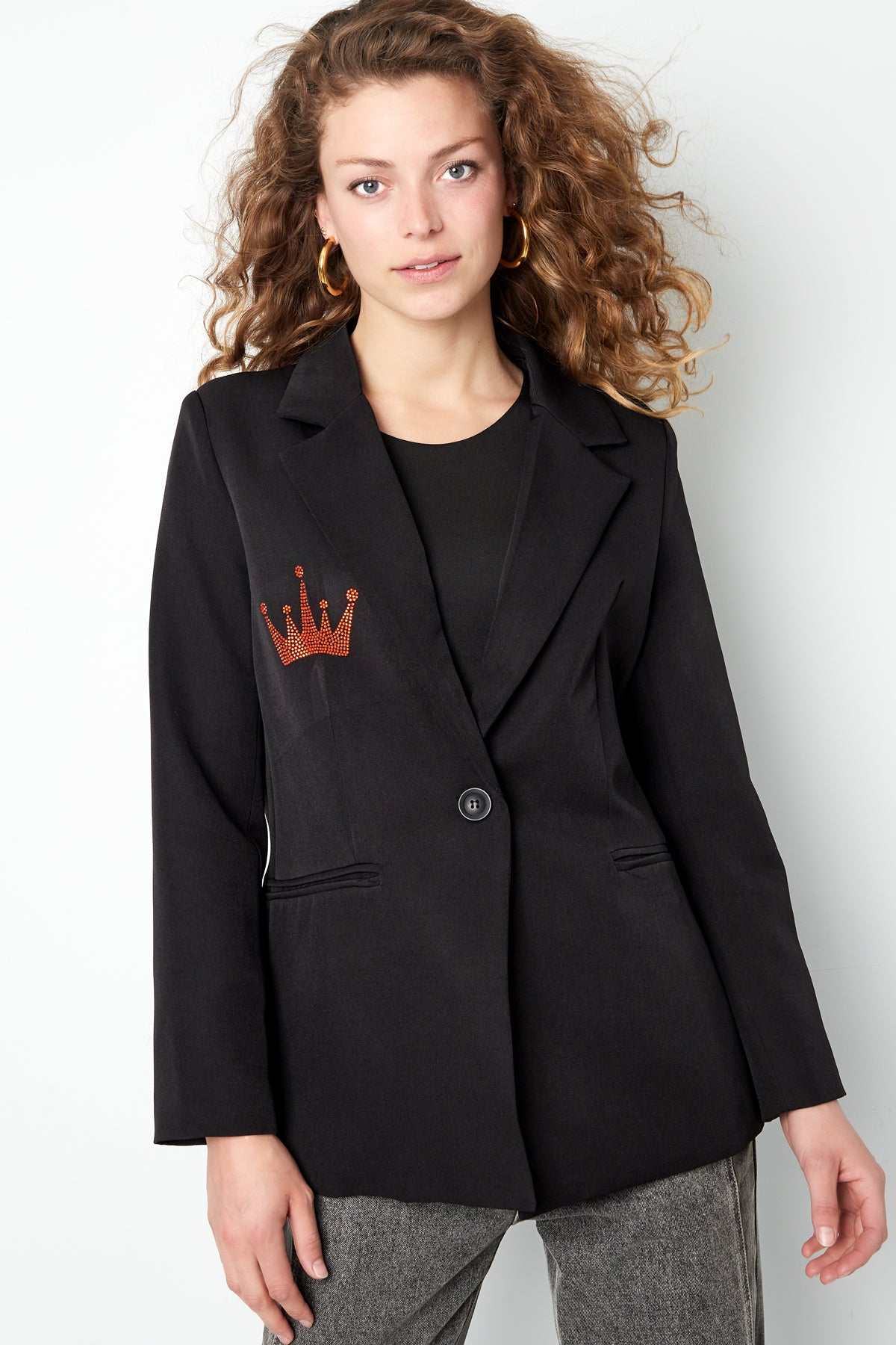 Blazer met Queen Borduring