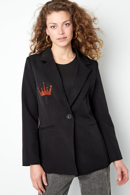 Blazer met Queen Borduring