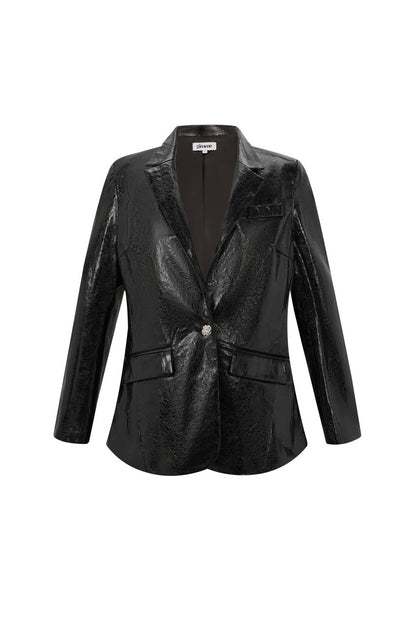 Glanzende PU Blazer