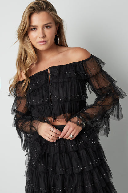 Off-Shoulder Shirt met Ruches