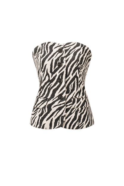 Zebra Print Bandeau Top