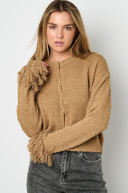 Gebreid Vest met Franje Details