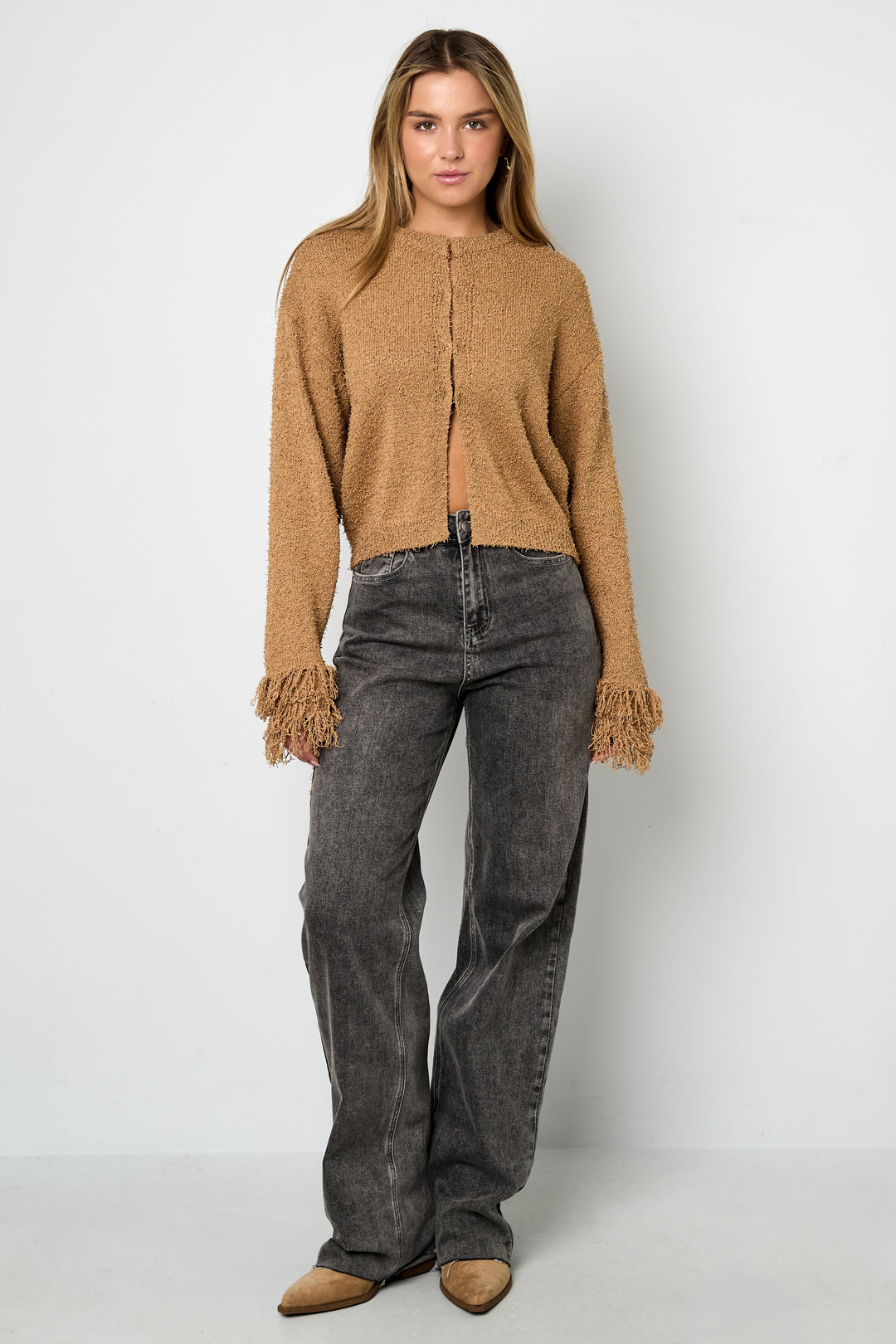Gebreid Vest met Franje Details