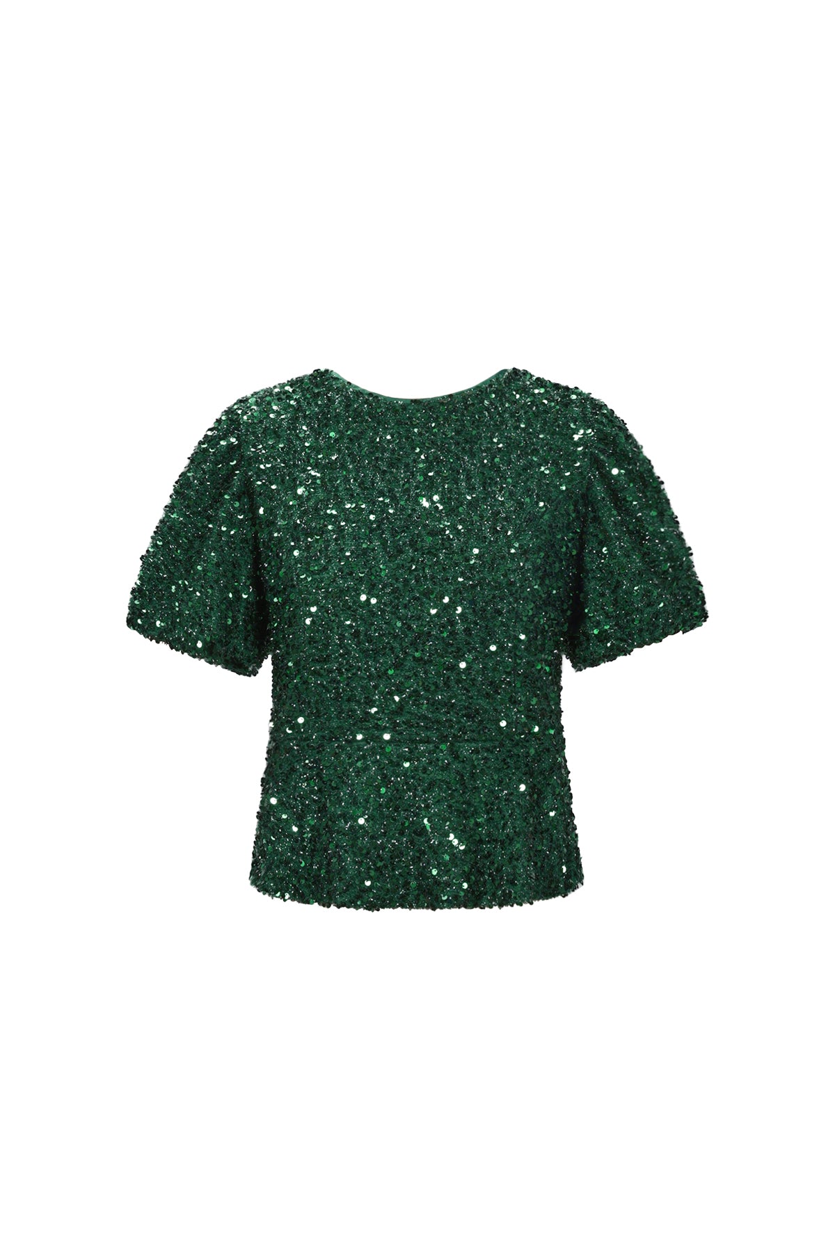 Top met Pailletten en Strikdetail