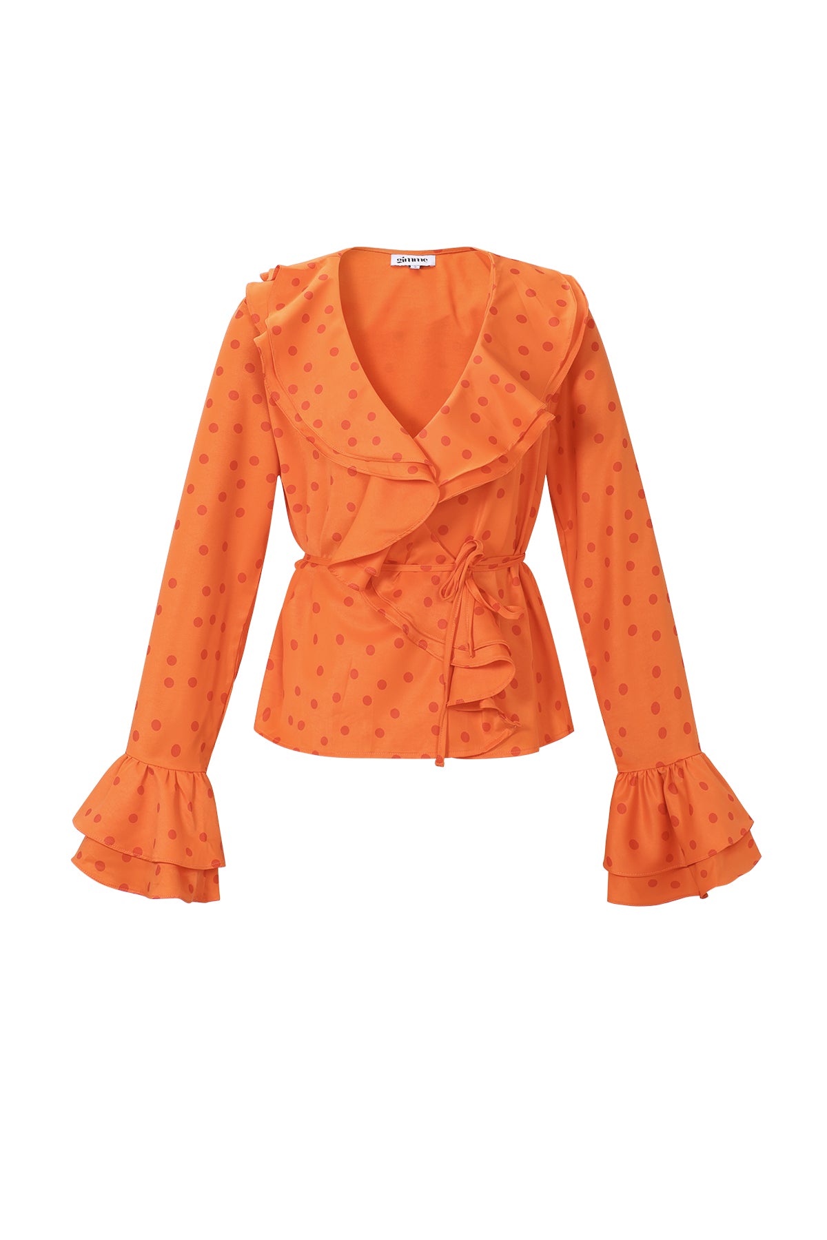 Elegante Top met Ruches en Stippen