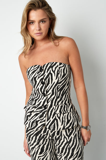 Zebra Print Bandeau Top