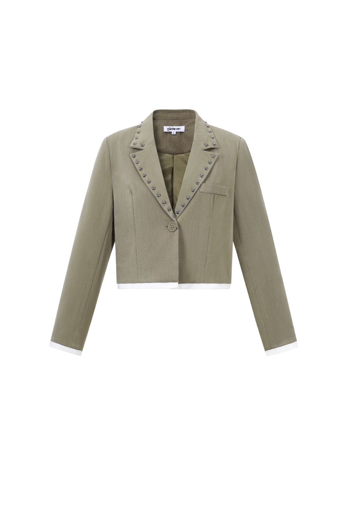 Cropped Blazer met Contrastdetail
