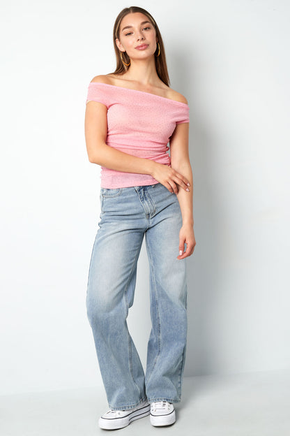 Off-Shoulder Mesh Top