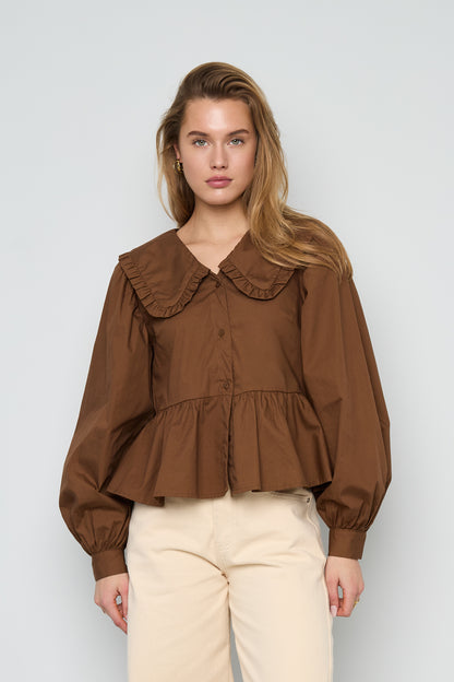 Casual Blouse met Pofmouwen
