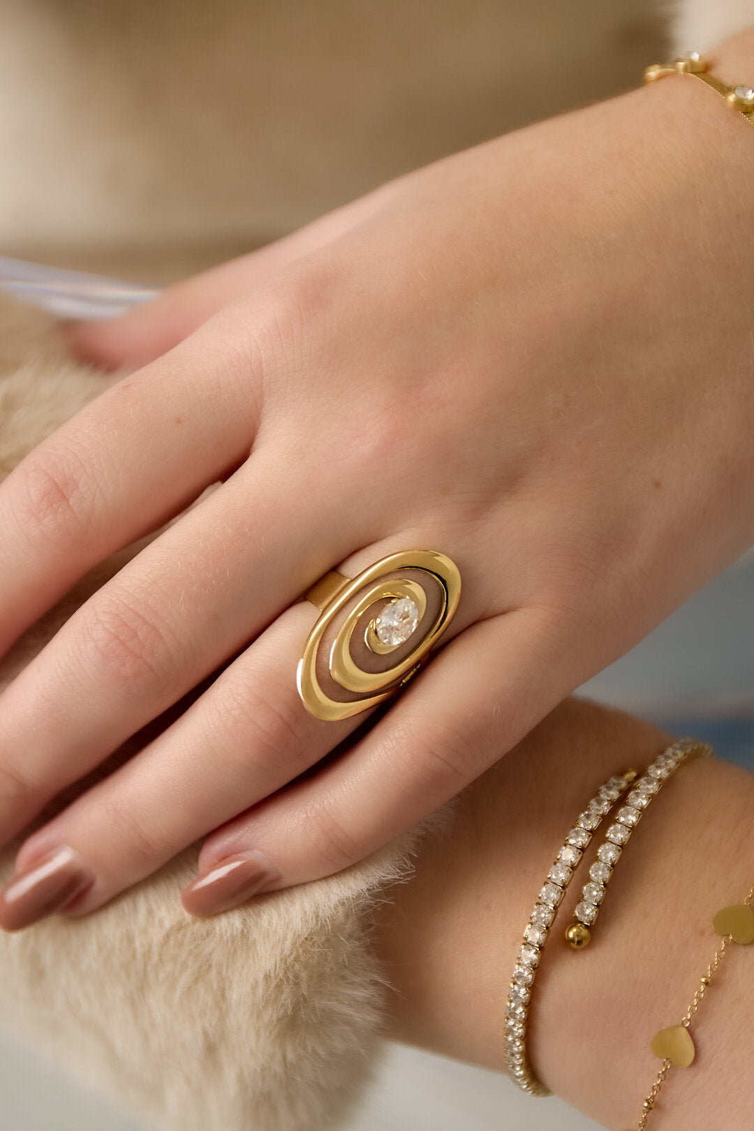 Ovale Edelsteen Ring
