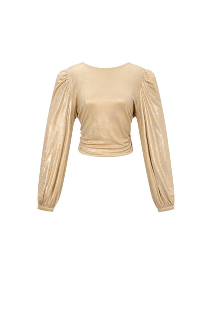 Top met Pofmouwen en Strikdetail