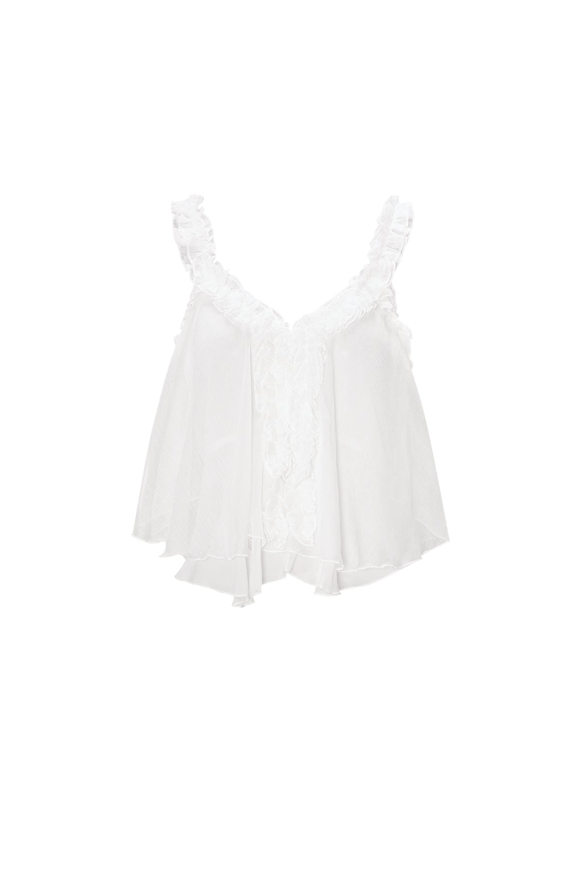 Witte Top met Ruches