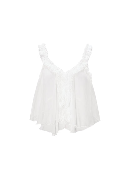 Witte Top met Ruches