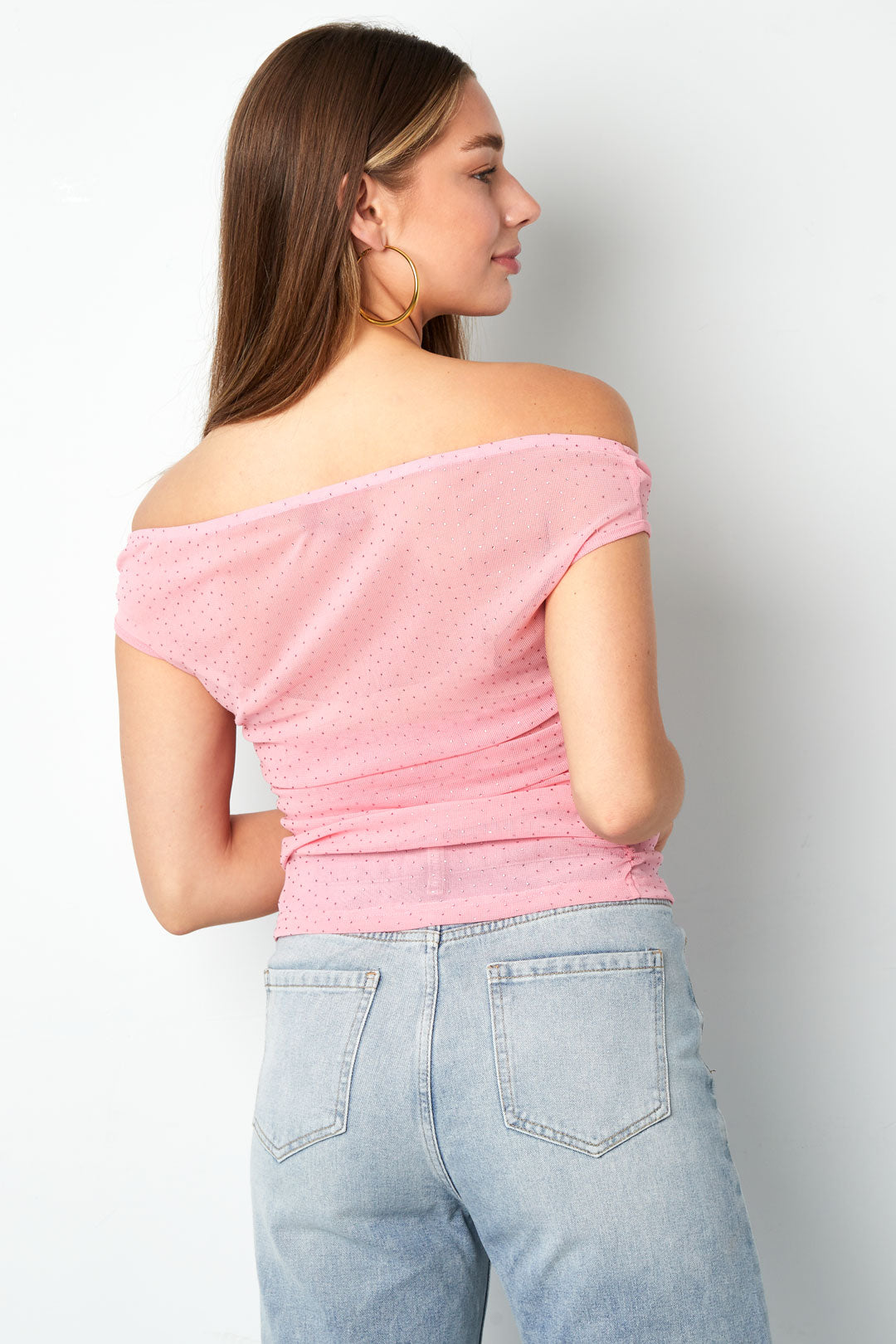 Off-Shoulder Mesh Top