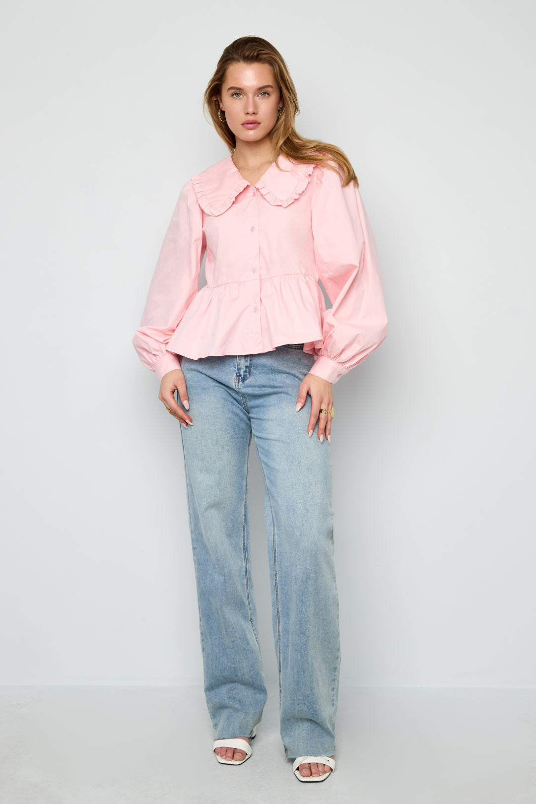 Casual Blouse met Pofmouwen