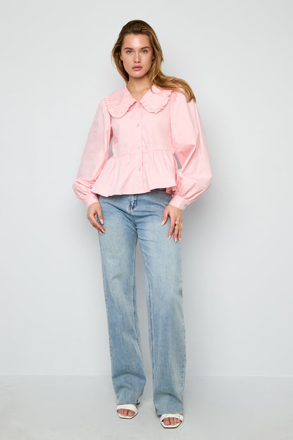 Casual Blouse met Pofmouwen