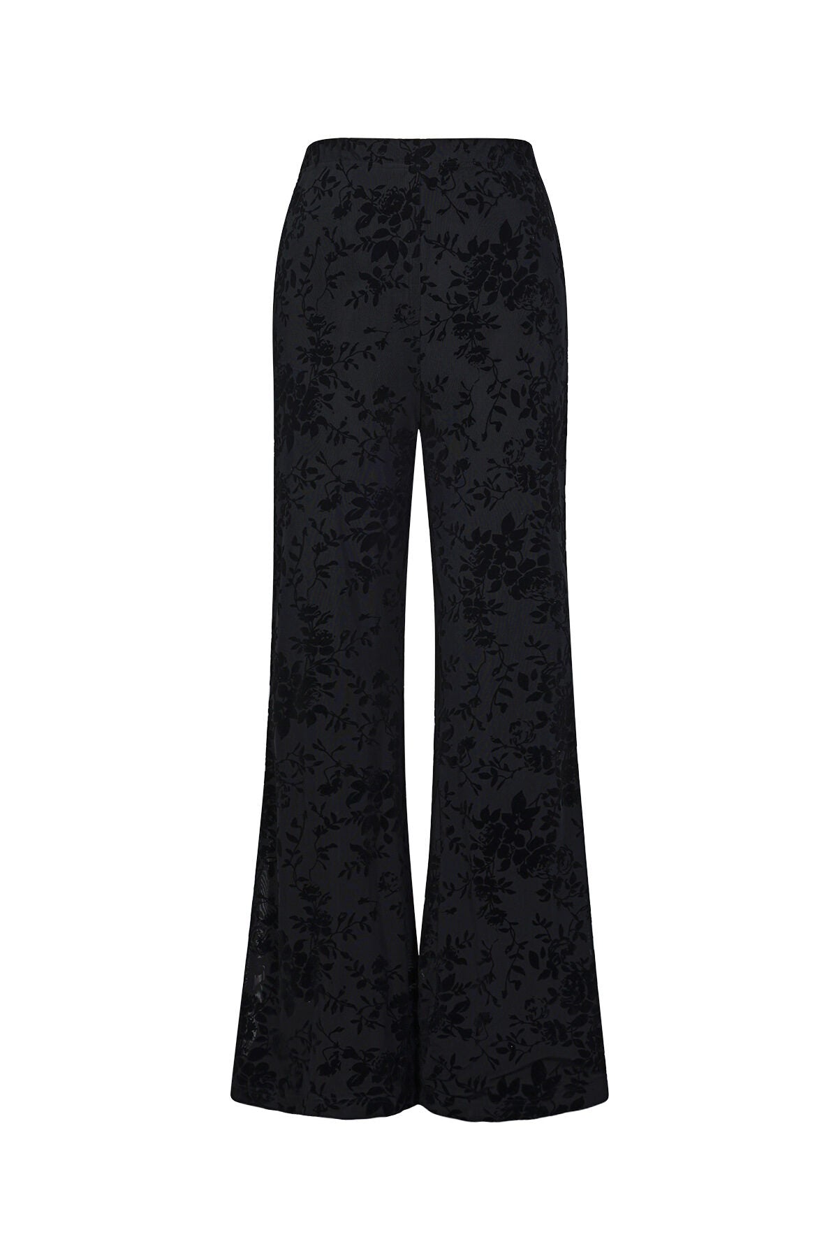Flared Broek met Bloemenstructuur
