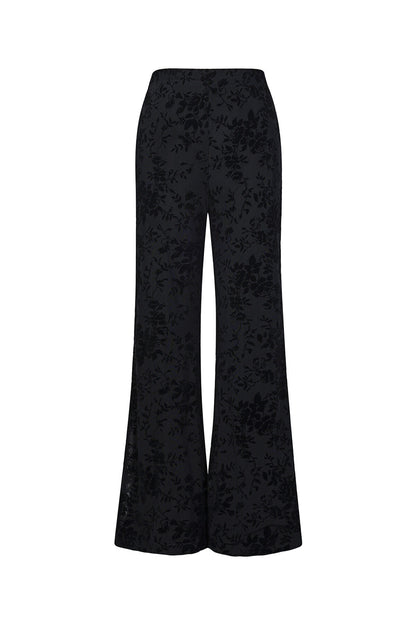 Flared Broek met Bloemenstructuur