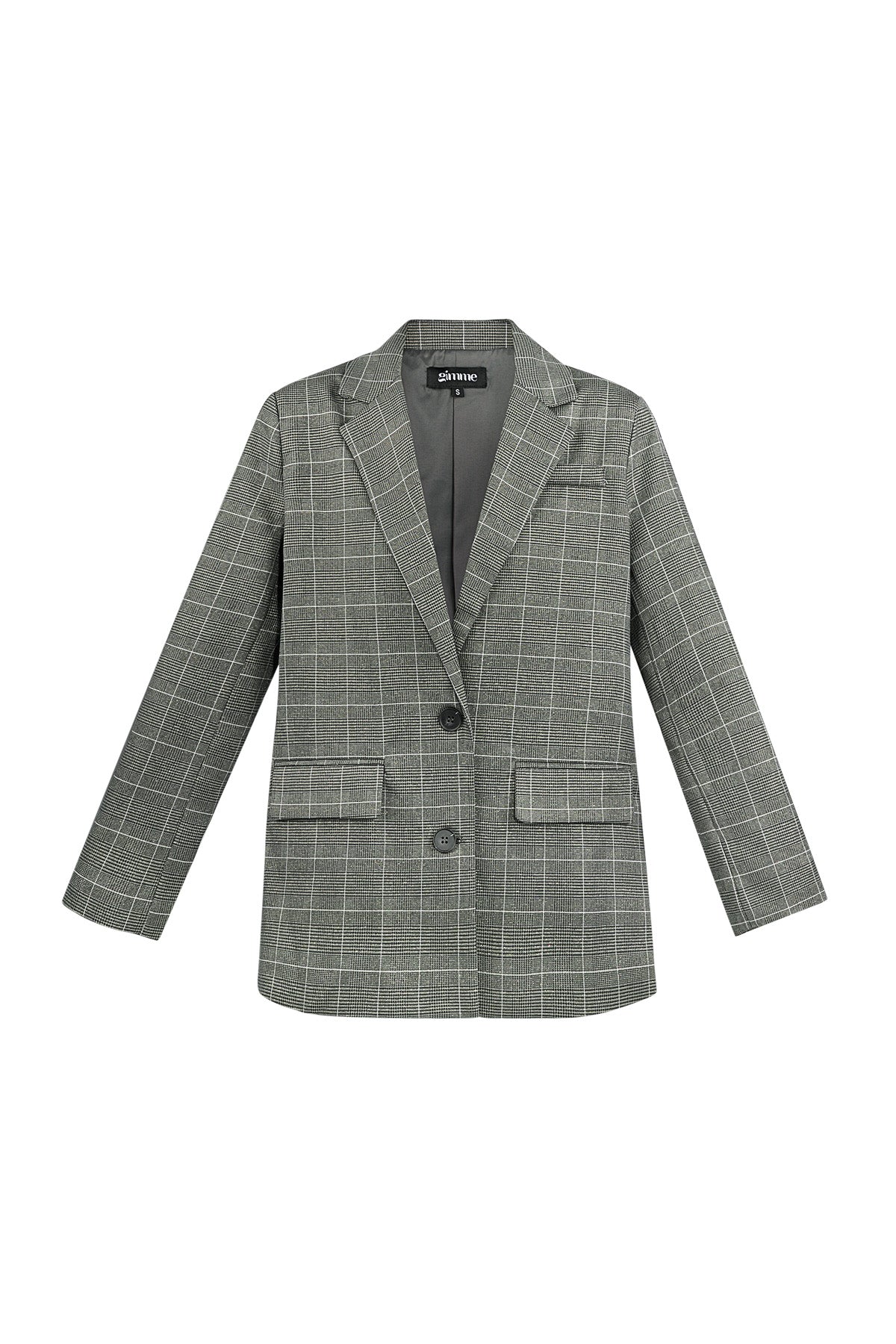 Geruite Blazer Klassieke Pasvorm