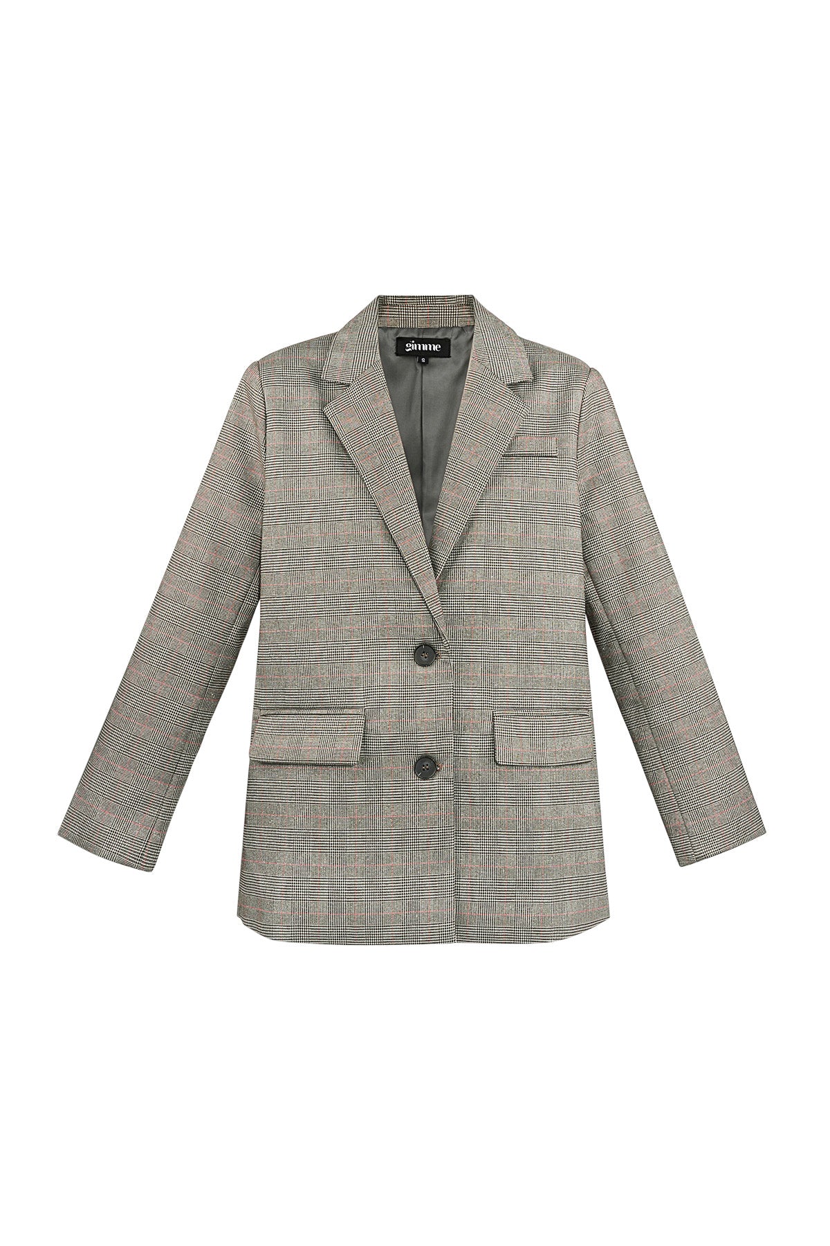 Geruite Blazer Klassieke Pasvorm