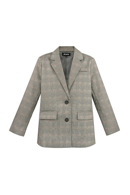 Geruite Blazer Klassieke Pasvorm
