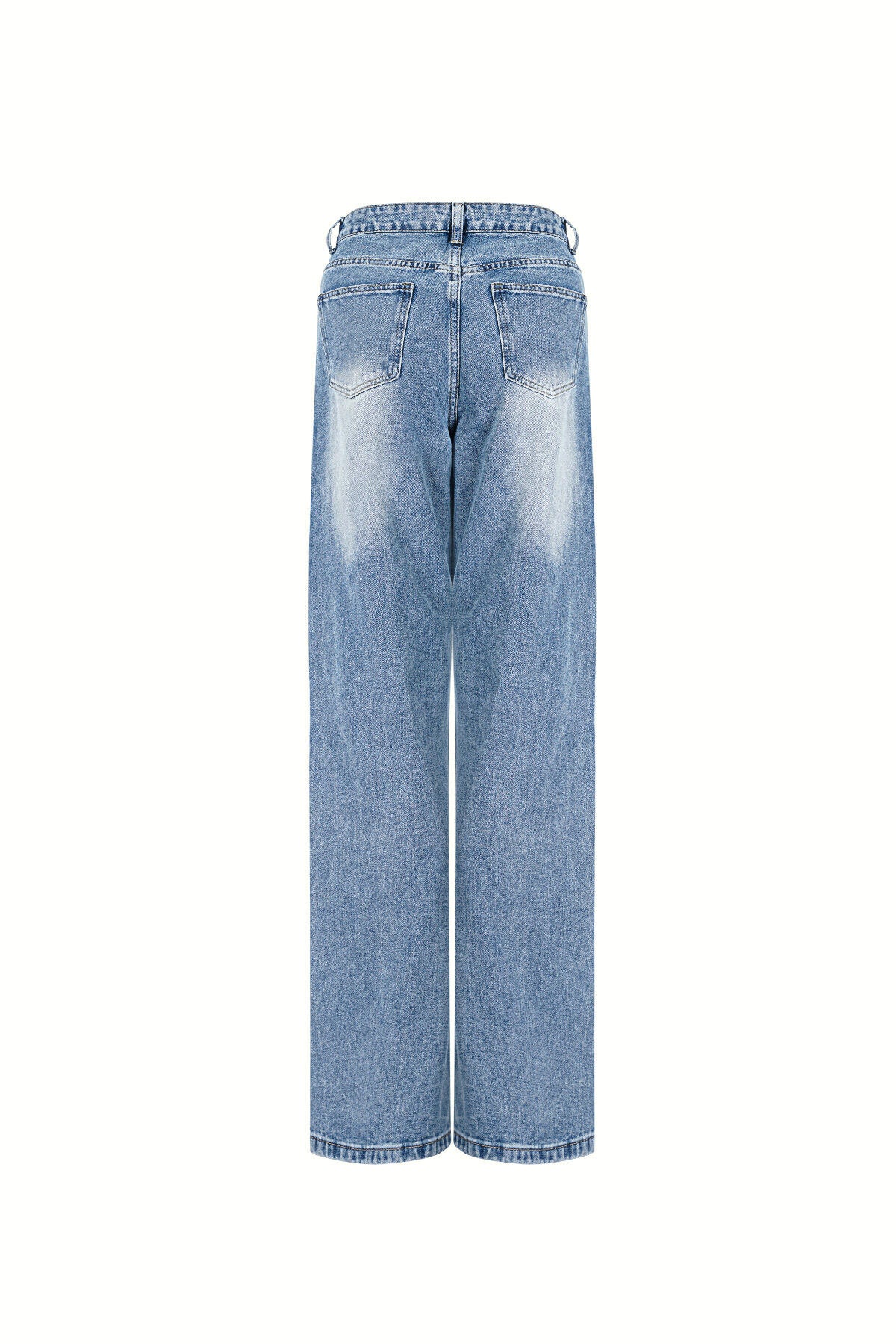 Straight Leg Jeans met Ripped Details