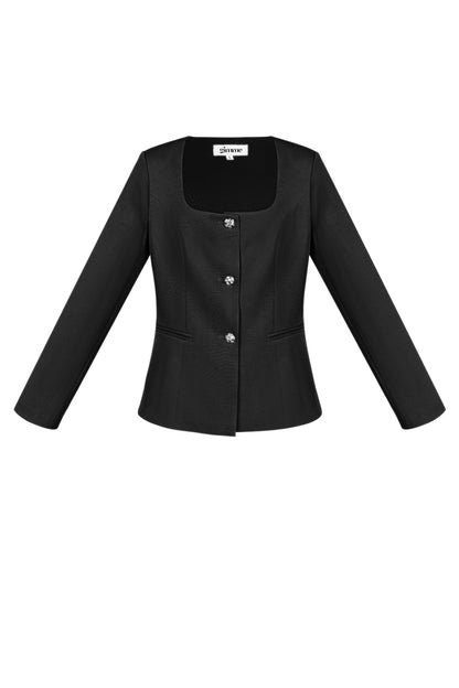 Blazer met Rechthoekige Halslijn