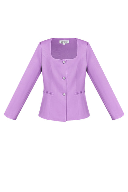 Blazer met Rechthoekige Halslijn