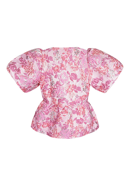 Top met Bloemenprint en Strikdetail