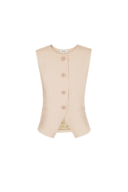 Mouwloze Gilet Top met Knopen
