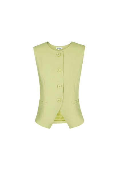 Mouwloze Gilet Top met Knopen