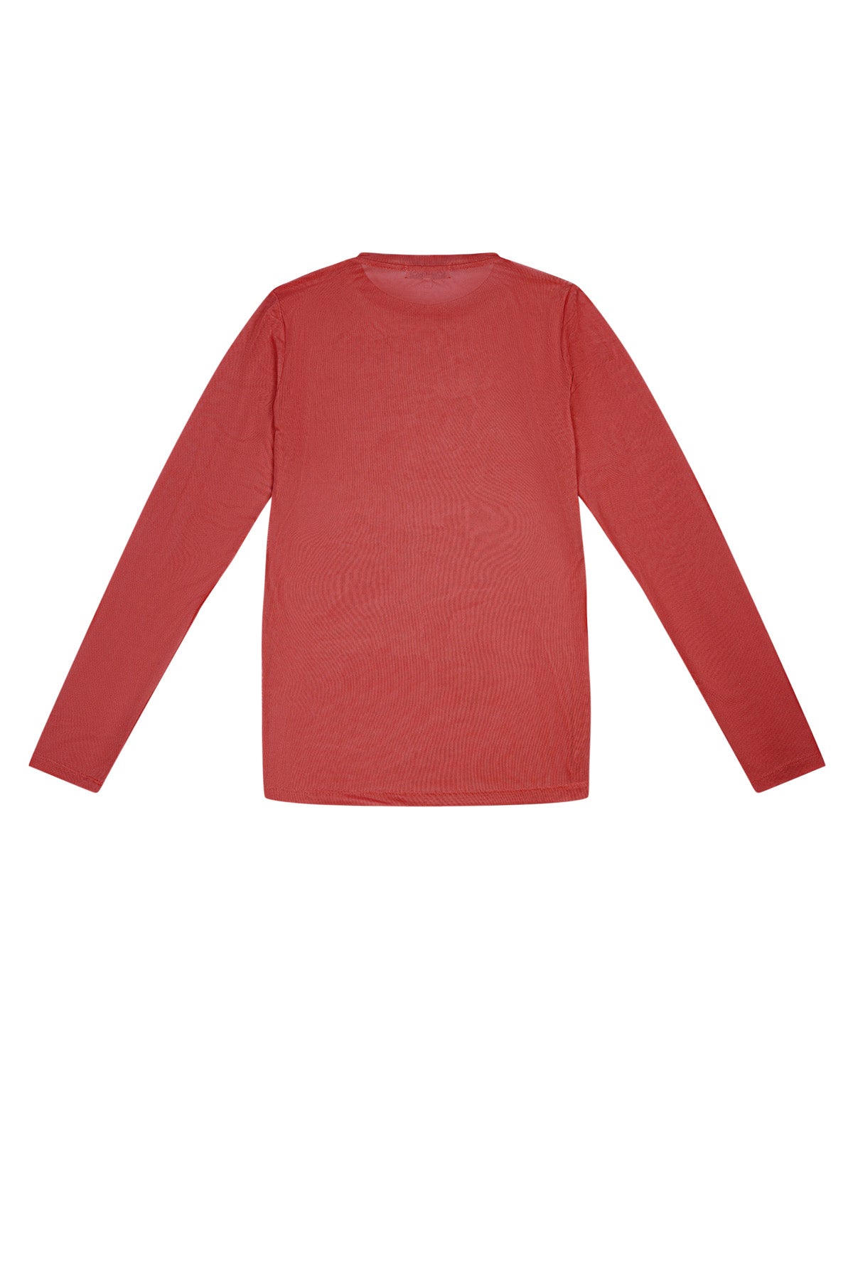 Semi-Transparante Mesh Top met Lange Mouwen