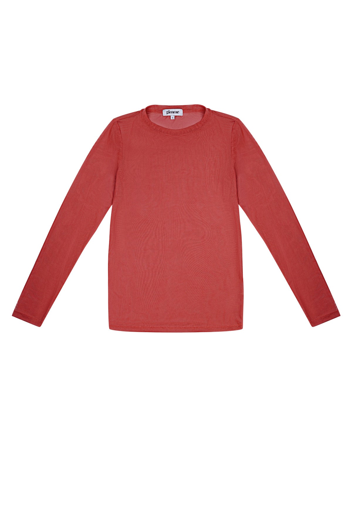 Semi-Transparante Mesh Top met Lange Mouwen