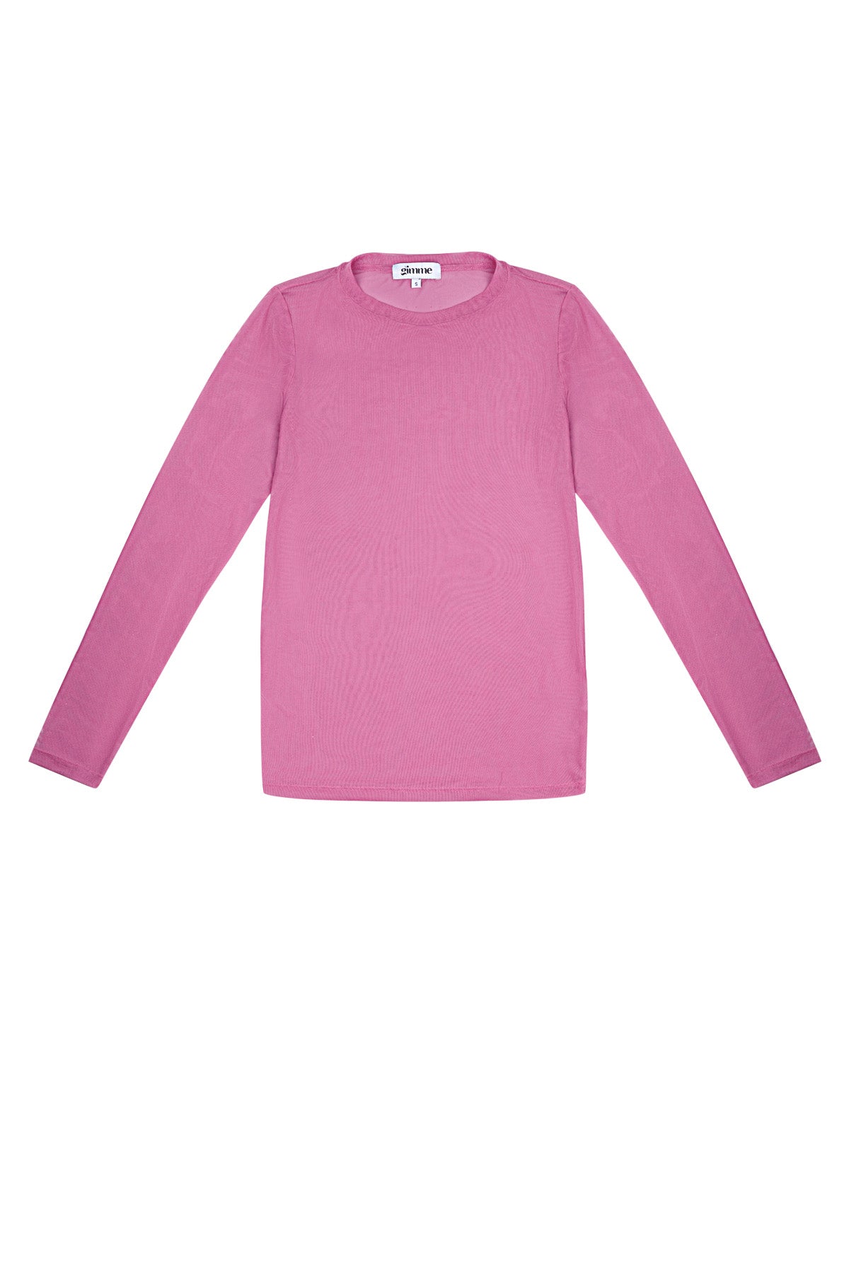 Semi-Transparante Mesh Top met Lange Mouwen