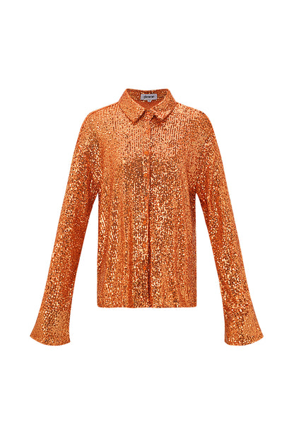 Pailletten Blouse met Lange Mouwen