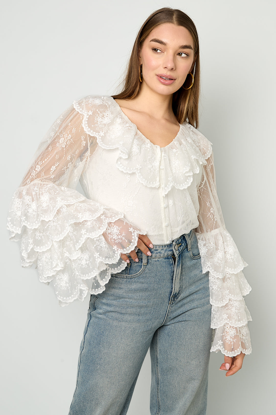 Blouse met Kantdetails