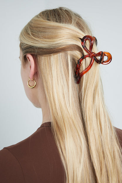 Bruine Strik Haarclip