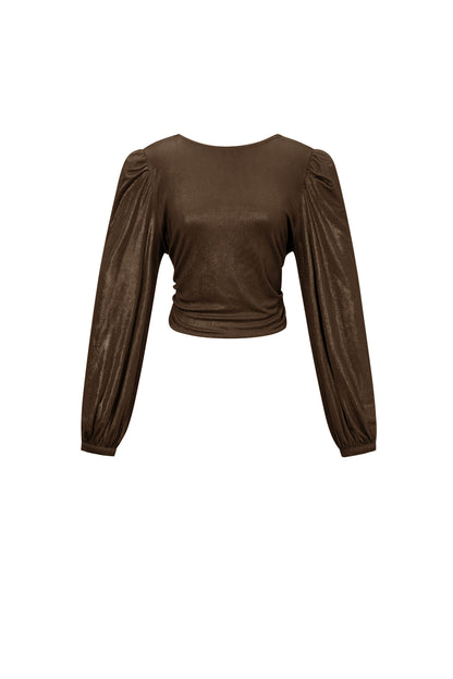 Top met Pofmouwen en Strikdetail