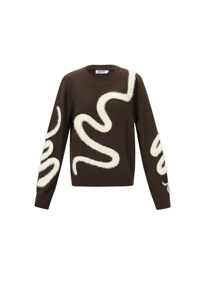 Gebreide Trui met Abstract Patroon